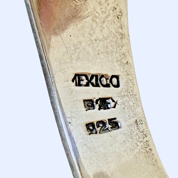 Sterling Silver 925 Bracelet Malachite + Onyx Hinged Bracelet Taxco Mexico 52 gr - Picture 5 of 16